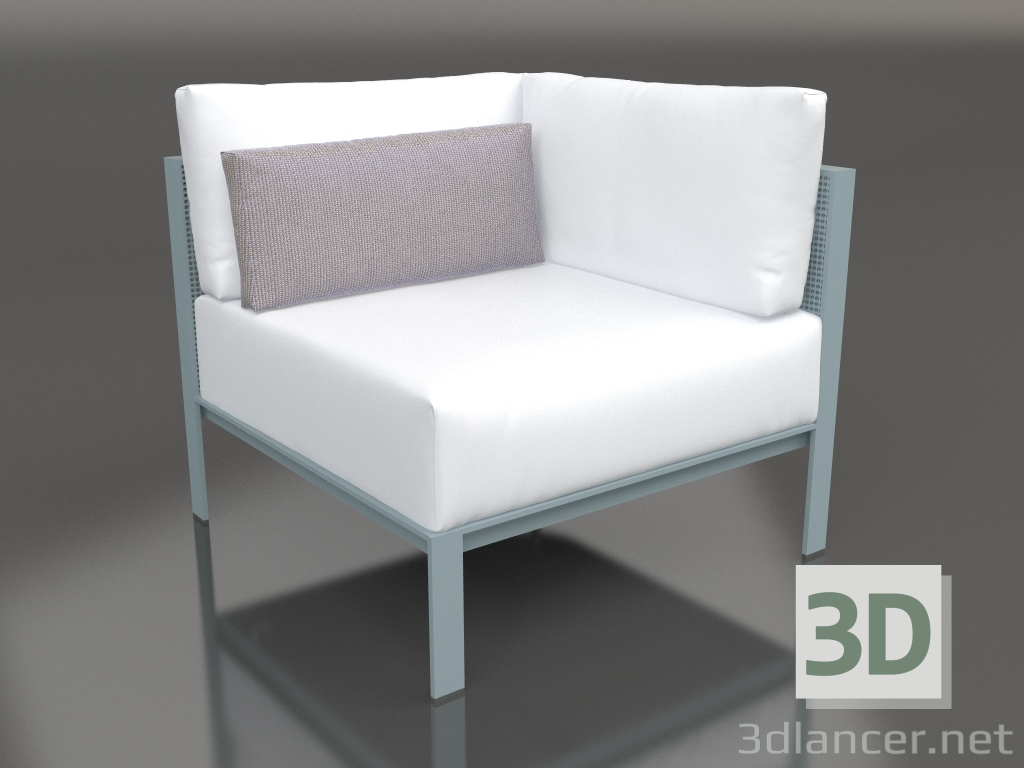 modèle 3D Module canapé, section 6 (Bleu gris) - preview