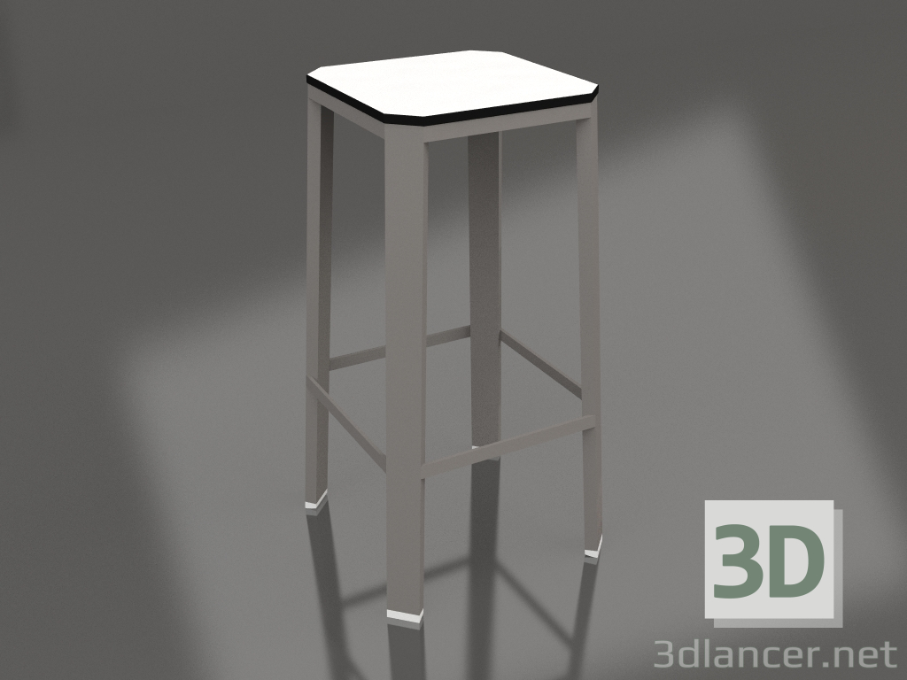 modèle 3D Tabouret haut (Gris quartz) - preview