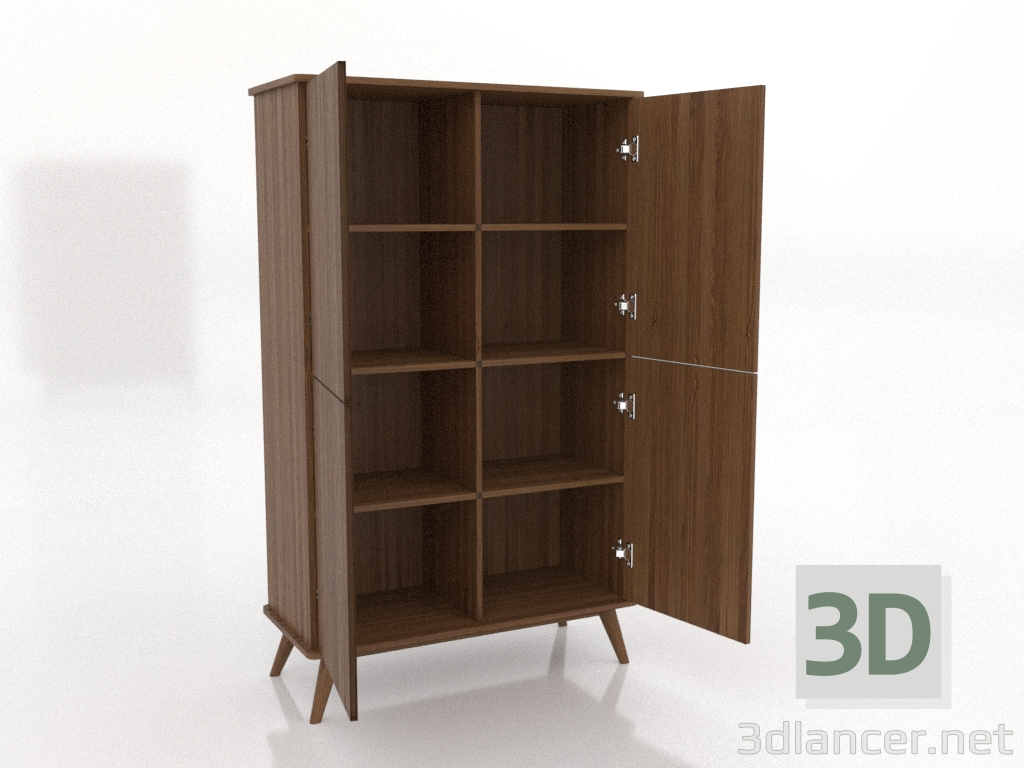 3d model Armario 5 1000x450x1650 mm (abierto, nogal claro) - vista previa 3d model Armario 5 1000x450x1650 mm (abierto, nogal claro) - vista previa