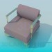 3D Modell Sessel mit Armlehnen aus Metall - Vorschau