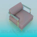3D Modell Sessel mit Armlehnen aus Metall - Vorschau
