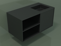 Lavabo avec tiroir et compartiment (06UC534D2, Deep Nocturne C38, L 96, P 50, H 48 cm)