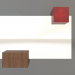 modèle 3D Miroir ZL 07 (753x593, bois brun clair, rouge) - preview