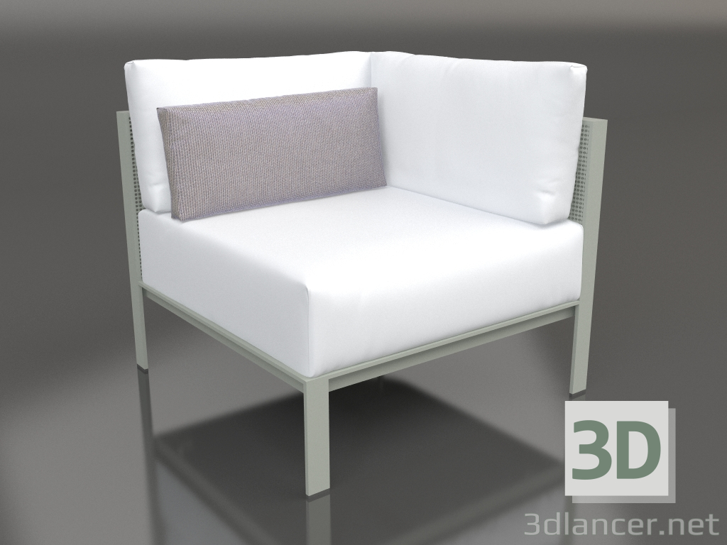 modèle 3D Module canapé, section 6 (Gris ciment) - preview