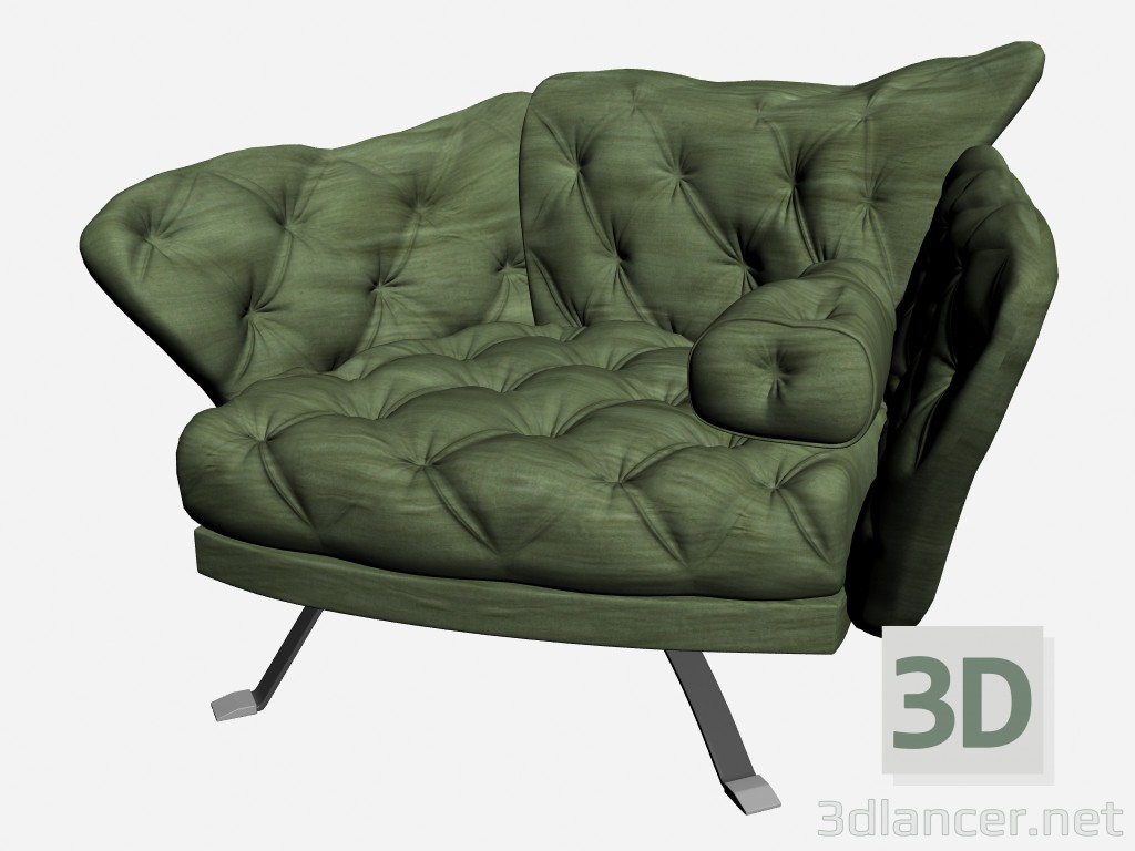 3d model Chair Flower capitonne - preview