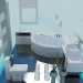 3D Modell Das Bad in Blautönen - Vorschau