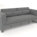 3d model 3-seater sofa with a high back (Anthracite) - preview