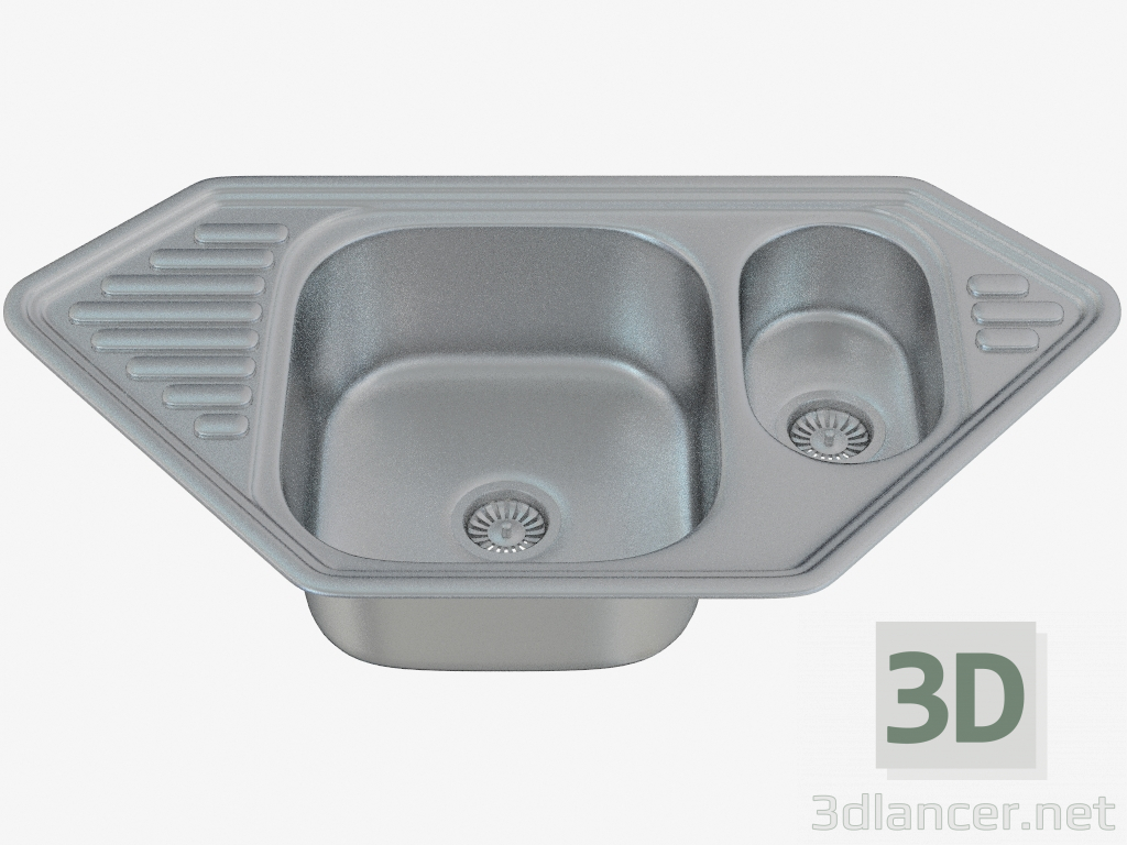 modello 3D lavello in acciaio Cucina Solo (ZHS-0653 74116) - anteprima