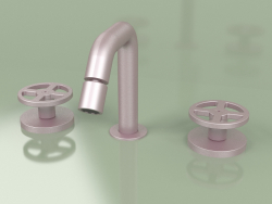 3-hole bidet mixer with adjustable spout (20 37 V, OR)