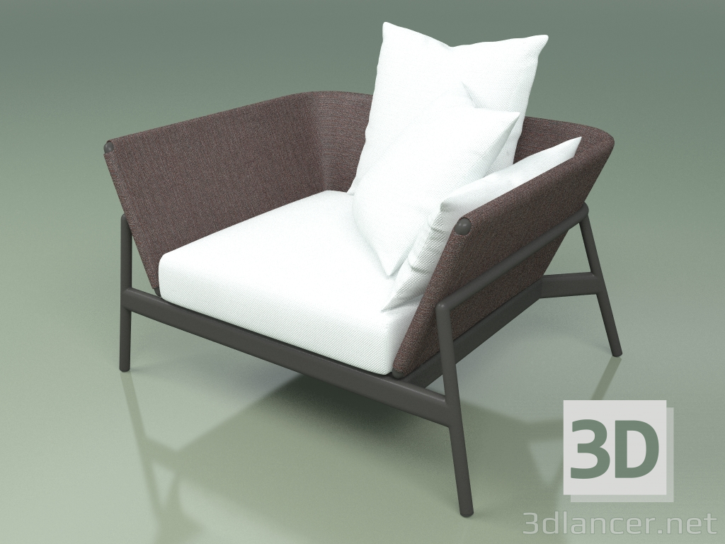 3D modeli Koltuk 001 (Metal Duman, Batyline Kahverengi) - önizleme