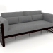 3d model 3-seater sofa with a high back (Black) - preview