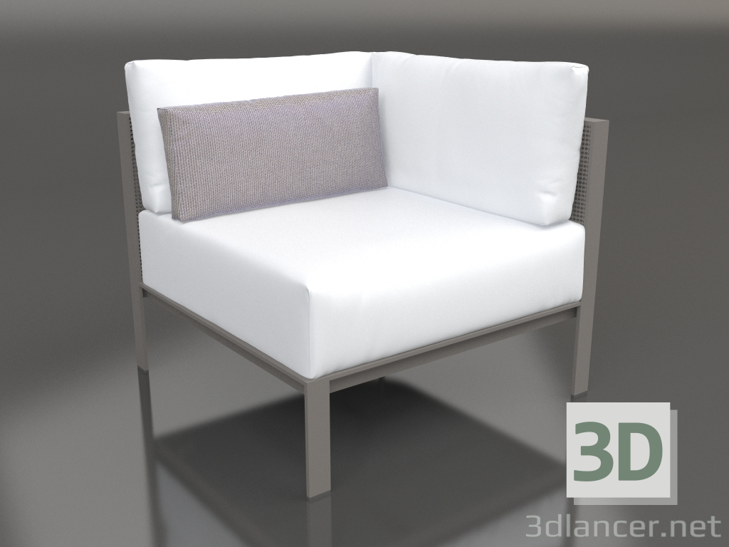 modèle 3D Module canapé, section 6 (Gris quartz) - preview
