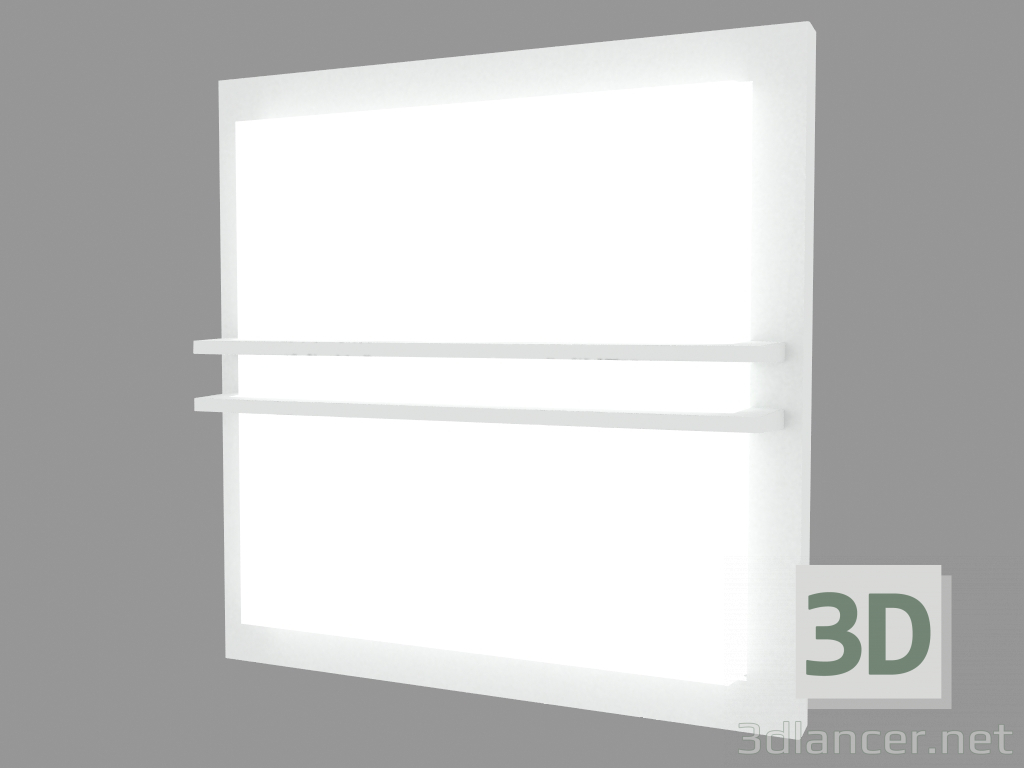 3d model Wall lamp ZEN SQUARE 300mm WITH GRILL EMERGENCY (S6996W) - preview