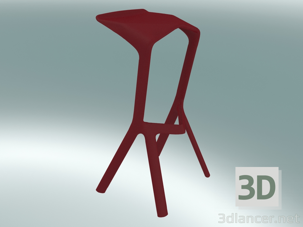 modello 3D Sgabello MIURA (8200-00, vino rosso) - anteprima