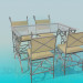 3D modeli Açık masa ve sandalyeler - önizleme