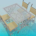 3D Modell Gartentisch und Stühle - Vorschau