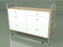 Chest of drawers (white, light veneer)