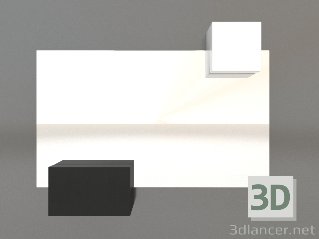 3D modeli Ayna ZL 07 (753х593, ahşap siyah, beyaz) - önizleme