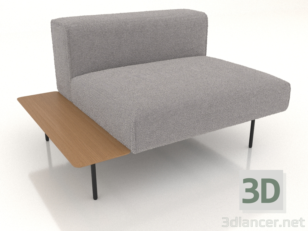 modello 3D Modulo divano a 1 posto con ripiano a sinistra (opzione 3) - anteprima