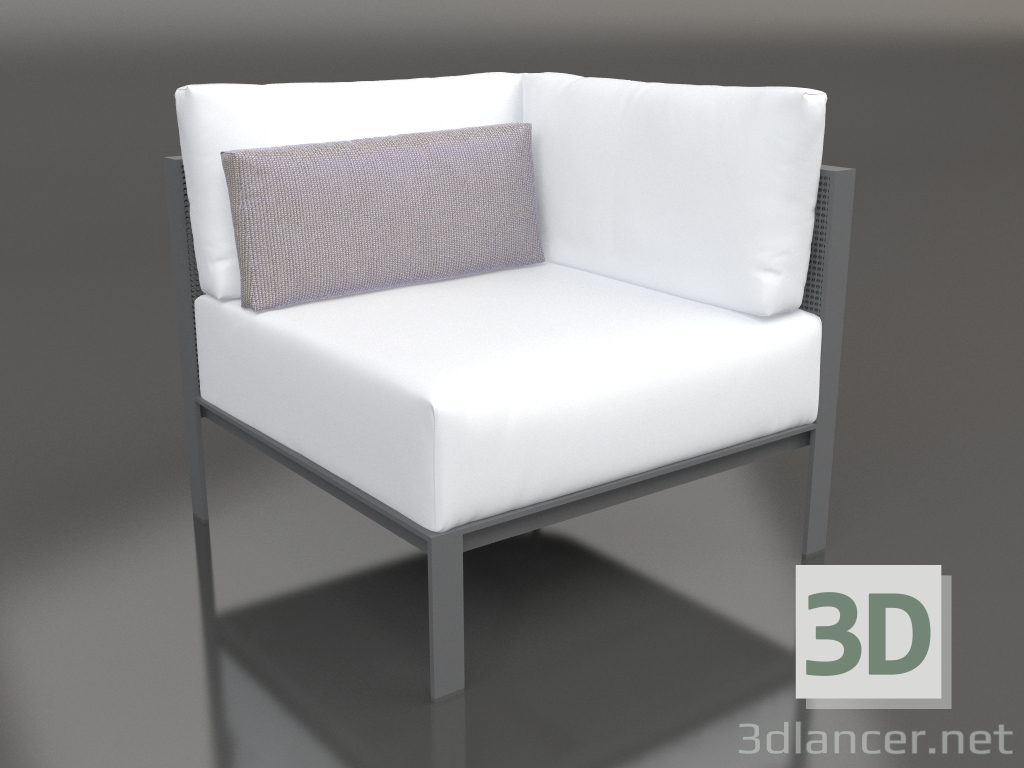 modèle 3D Module canapé, section 6 (Anthracite) - preview
