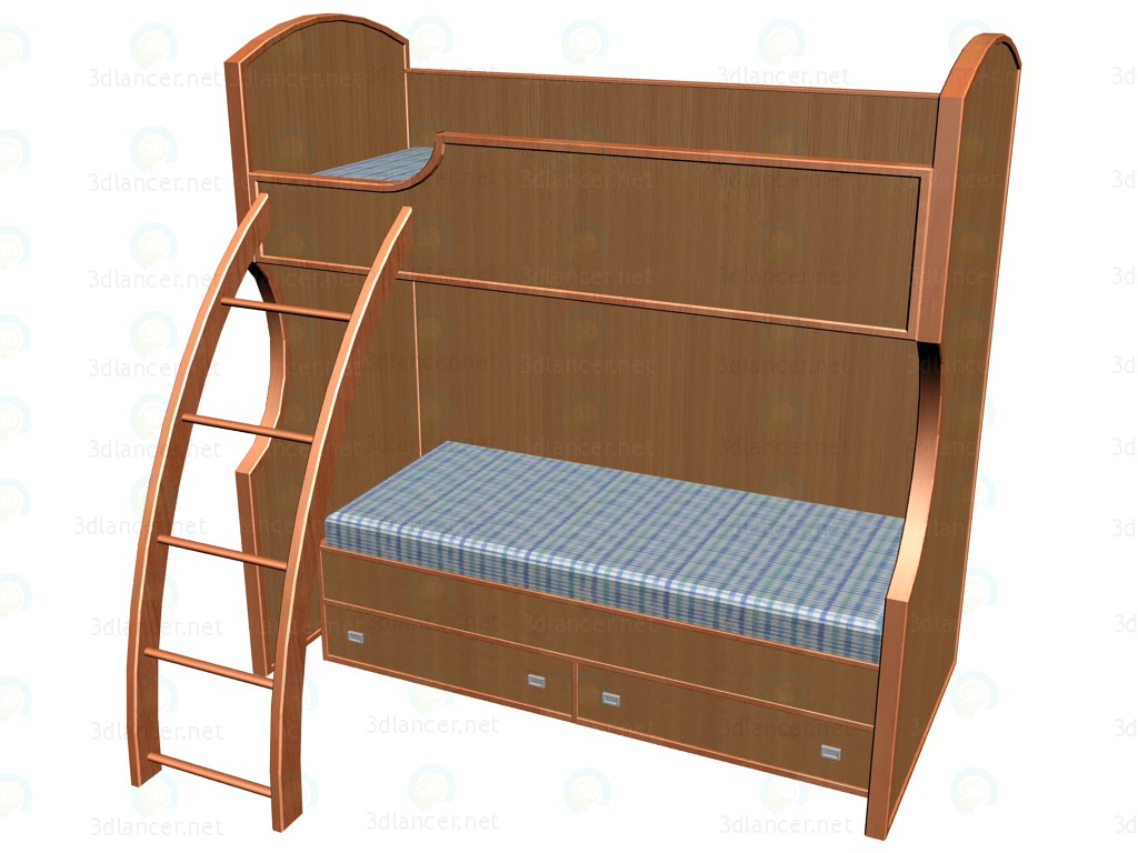 3d модель Ліжко 2-ярусне А905 – превью