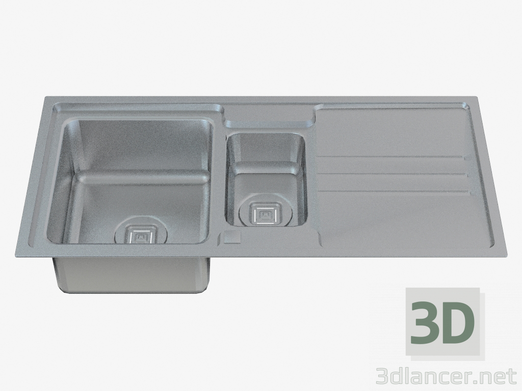modello 3D lavello in acciaio Cucina Menuet (ZPM-0513 16233) - anteprima