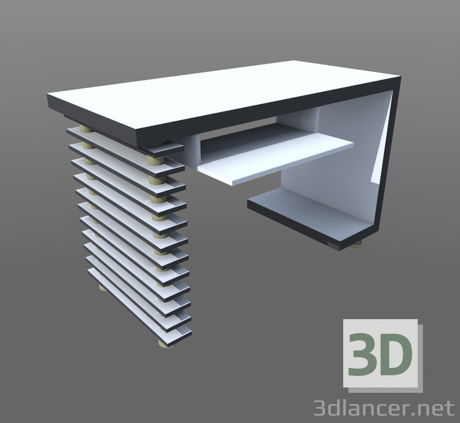 mesa para computadora personal 3D modelo Compro - render