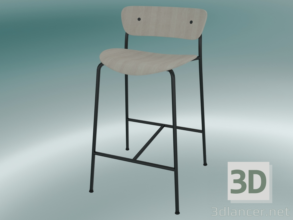 modello 3D Sgabello da bar Pavilion (AV7, H 85cm, 48х50cm, Rovere laccato) - anteprima
