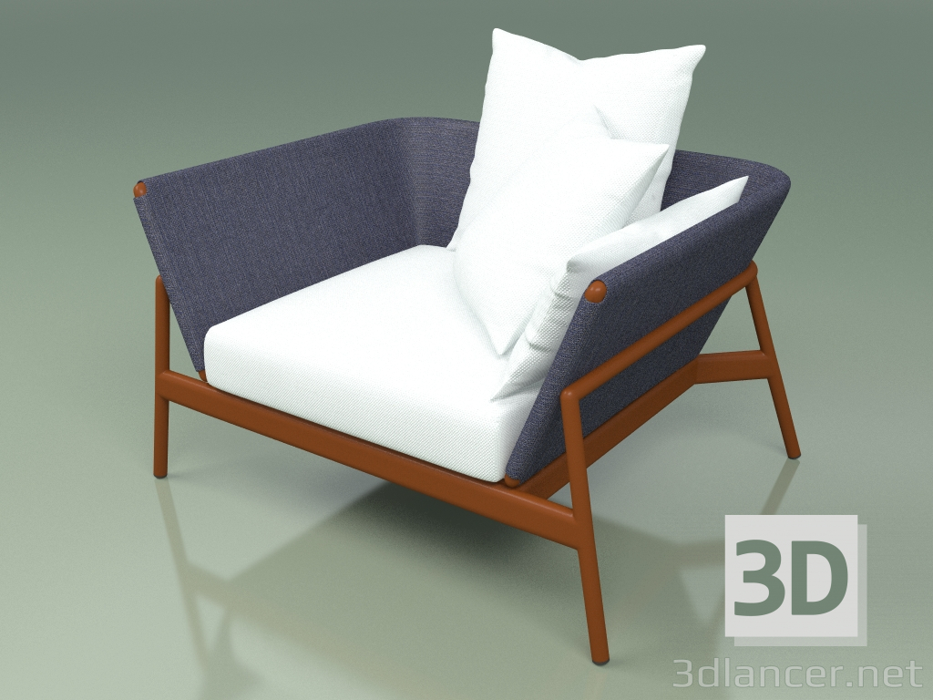 3D Modell Sofa 001 (Metallrost, Batylineblau) - Vorschau