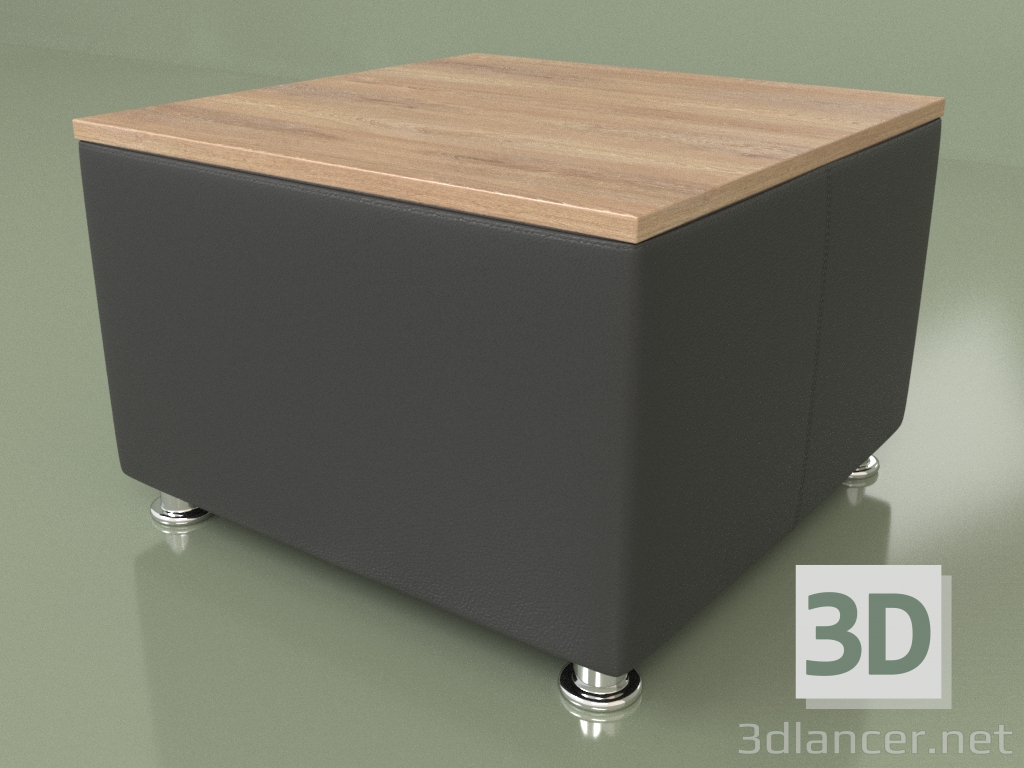 modello 3D Tavolino Malta (pelle nera) - anteprima