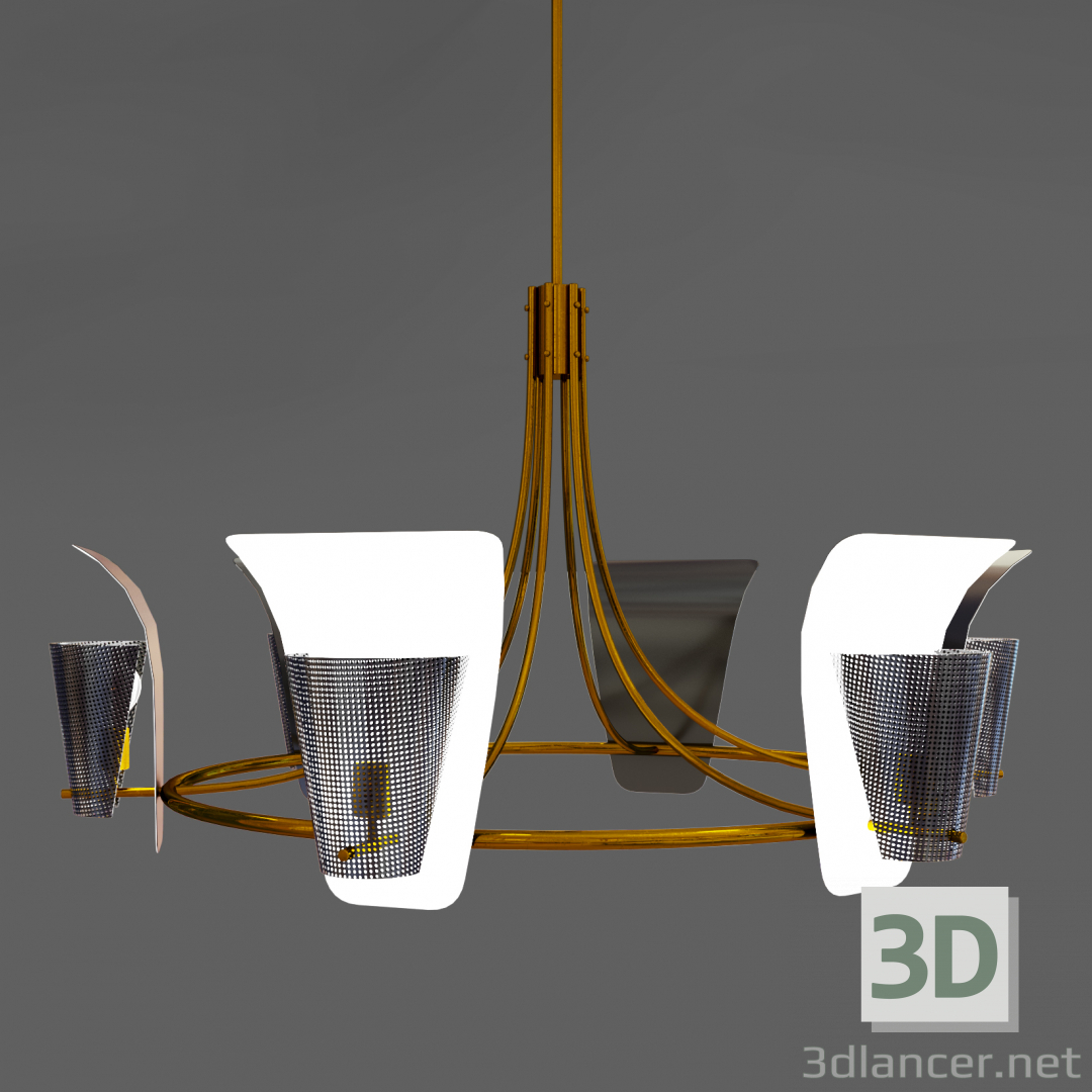 modèle 3D de Grand Lustre Rare par Arredoluce acheter - rendu
