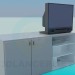 3D Modell Nachttisch mit Regalen für Video- und Audio-Systeme - Vorschau