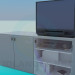 3d model Bedside table with shelves for video and audio systems - preview