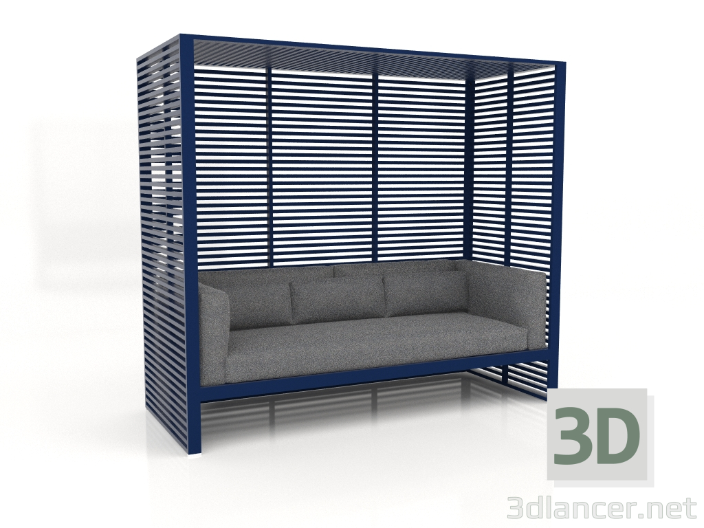 modello 3D Divano Al Fresco con struttura in alluminio (Blu notte) - anteprima