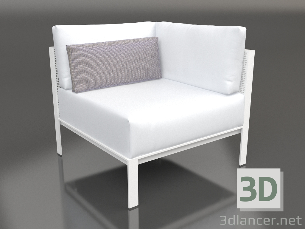 modèle 3D Module canapé, section 6 (Blanc) - preview