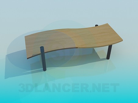3D Modell Tisch mit Bank - Vorschau