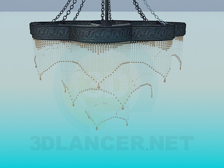 3d model Chandelier decorated with straws - preview