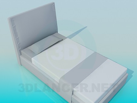 3d модель Кровать с высоким изголовьем – превью