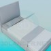 3D Modell Bett mit hohem Kopfteil - Vorschau