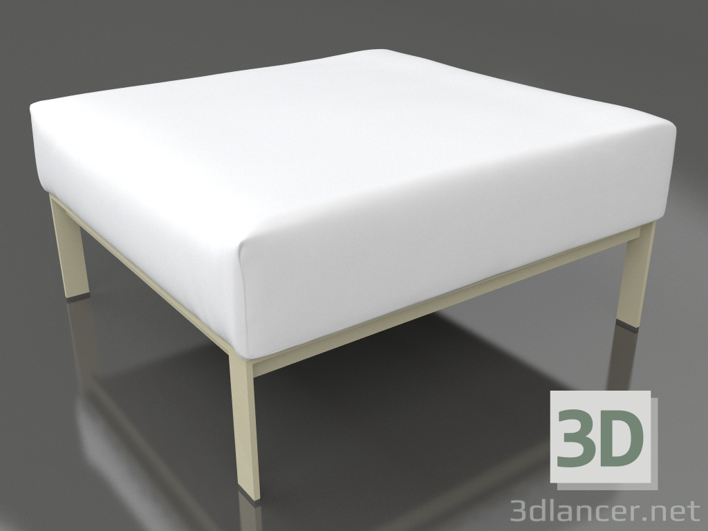 3D Modell Sofamodul, Pouf (Gold) - Vorschau