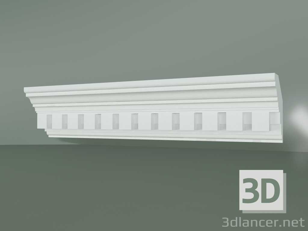 modèle 3D Corniche en plâtre avec ornement KV078 - preview