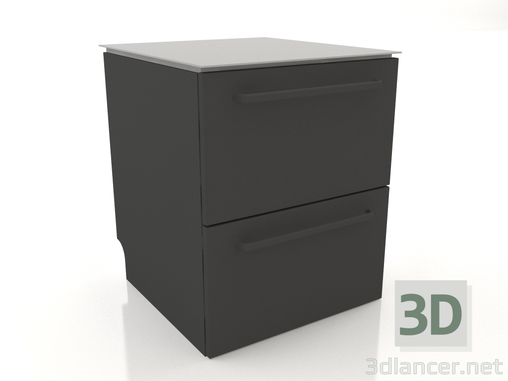 3d модель Шкаф 2 ящика 60 см (black) – превью