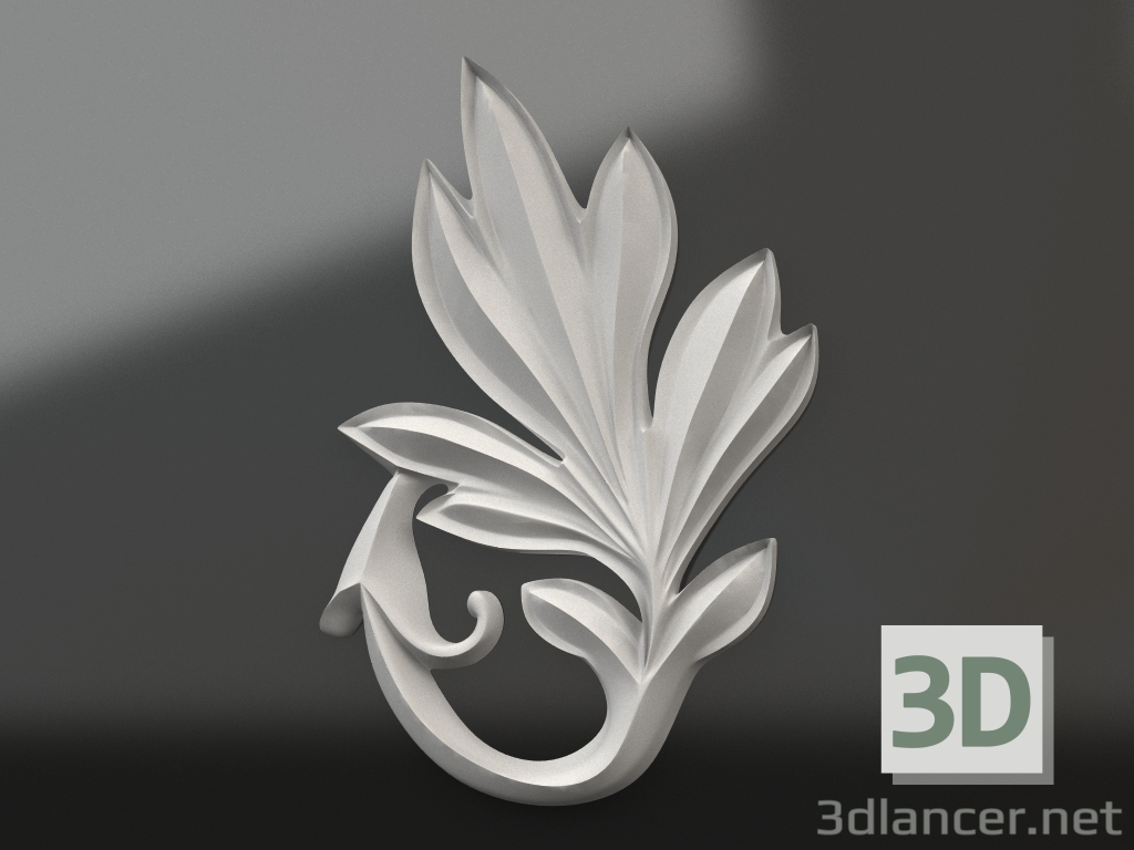 modello 3D Elemento decorativo in gesso DE 009 B (160x105) - anteprima