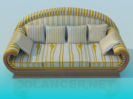modello 3D Il divano nella striscia - anteprima