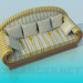 3D Modell Das Sofa im Streifen - Vorschau