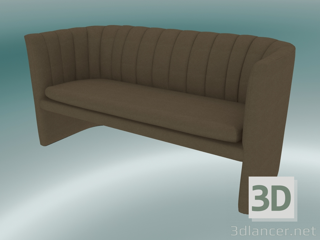 modello 3D Mocassino doppio divano (SC25, H 75cm, 150x65cm, Velvet 8 Almond) - anteprima