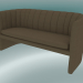 modello 3D Mocassino doppio divano (SC25, H 75cm, 150x65cm, Velvet 8 Almond) - anteprima