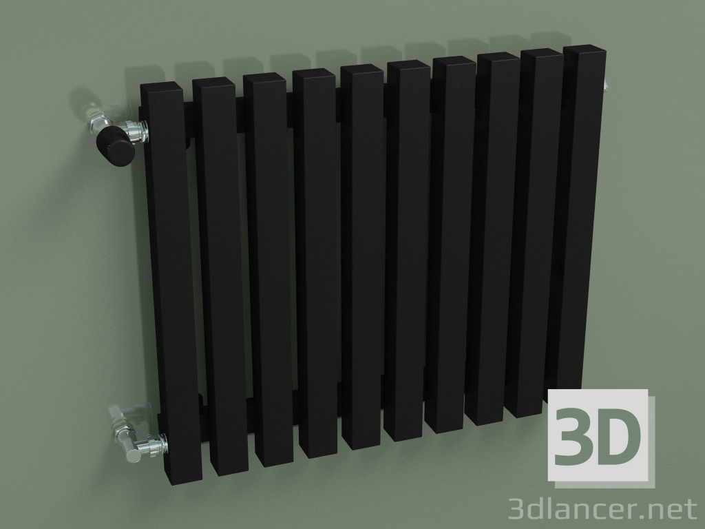 modello 3D Radiatore verticale RETTA (10 sezioni 500 mm 40x40, nero opaco) - anteprima