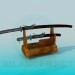 3D modeli Standlı kılıç - önizleme