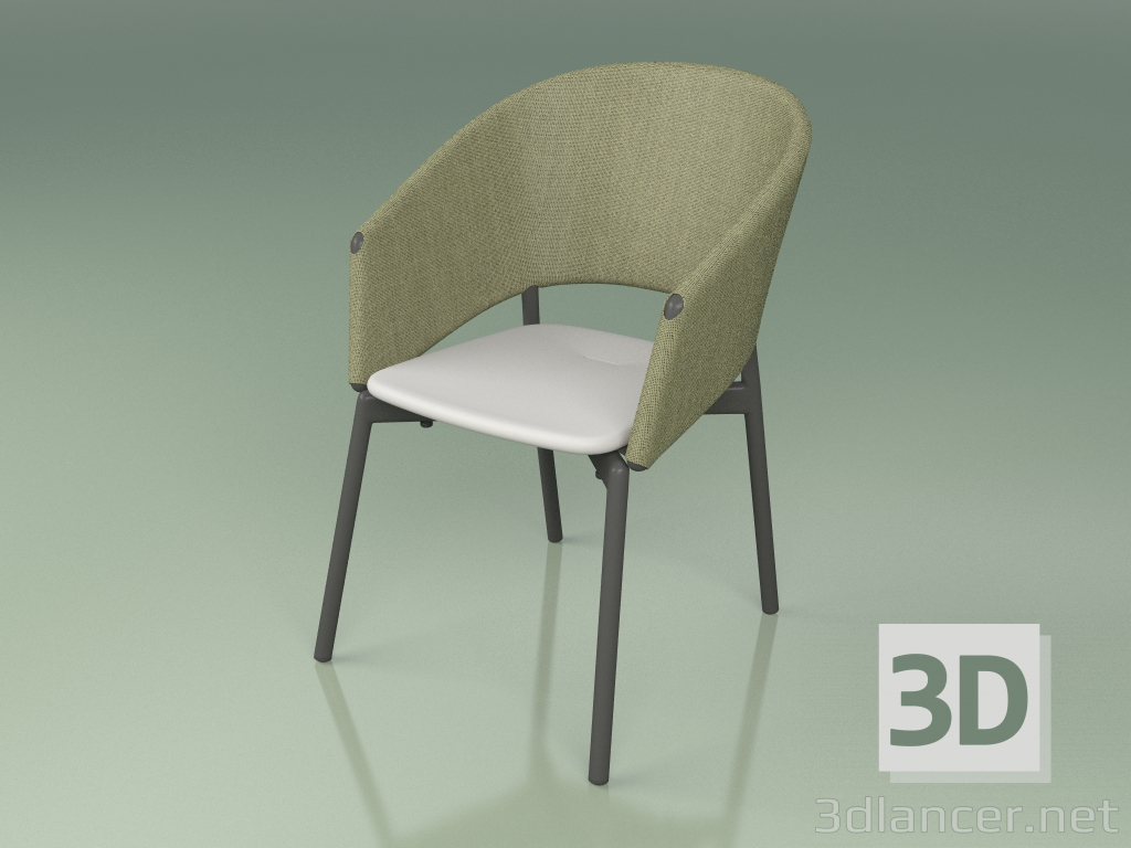 3d model Silla confort 022 (metal ahumado, oliva, resina de poliuretano gris) - vista previa